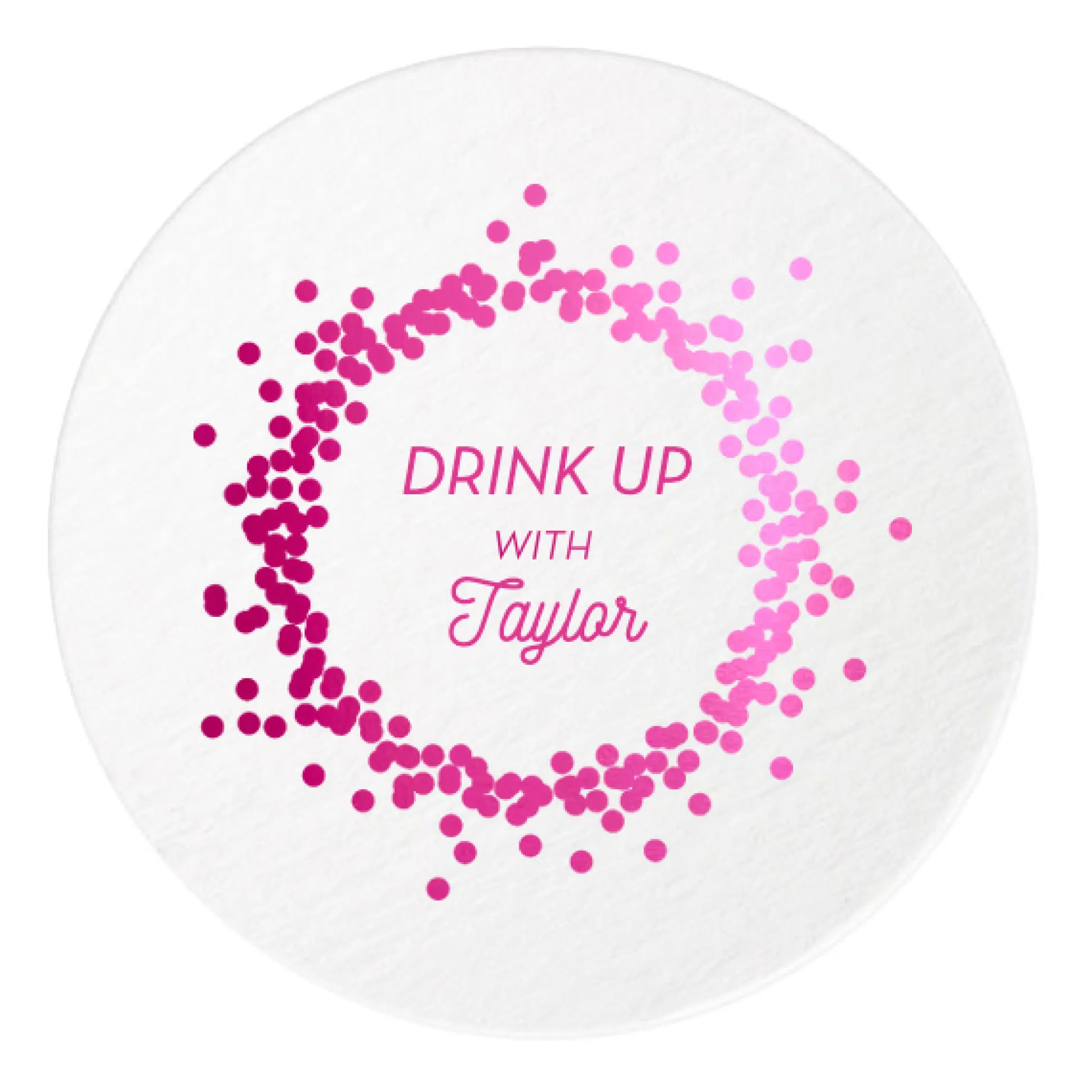 Confetti Frame Coasters, Fuchsia Foil