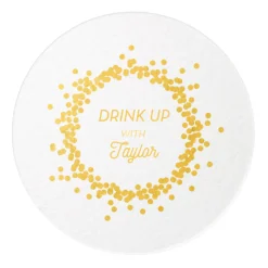 Confetti Frame Coasters, Gold Foil