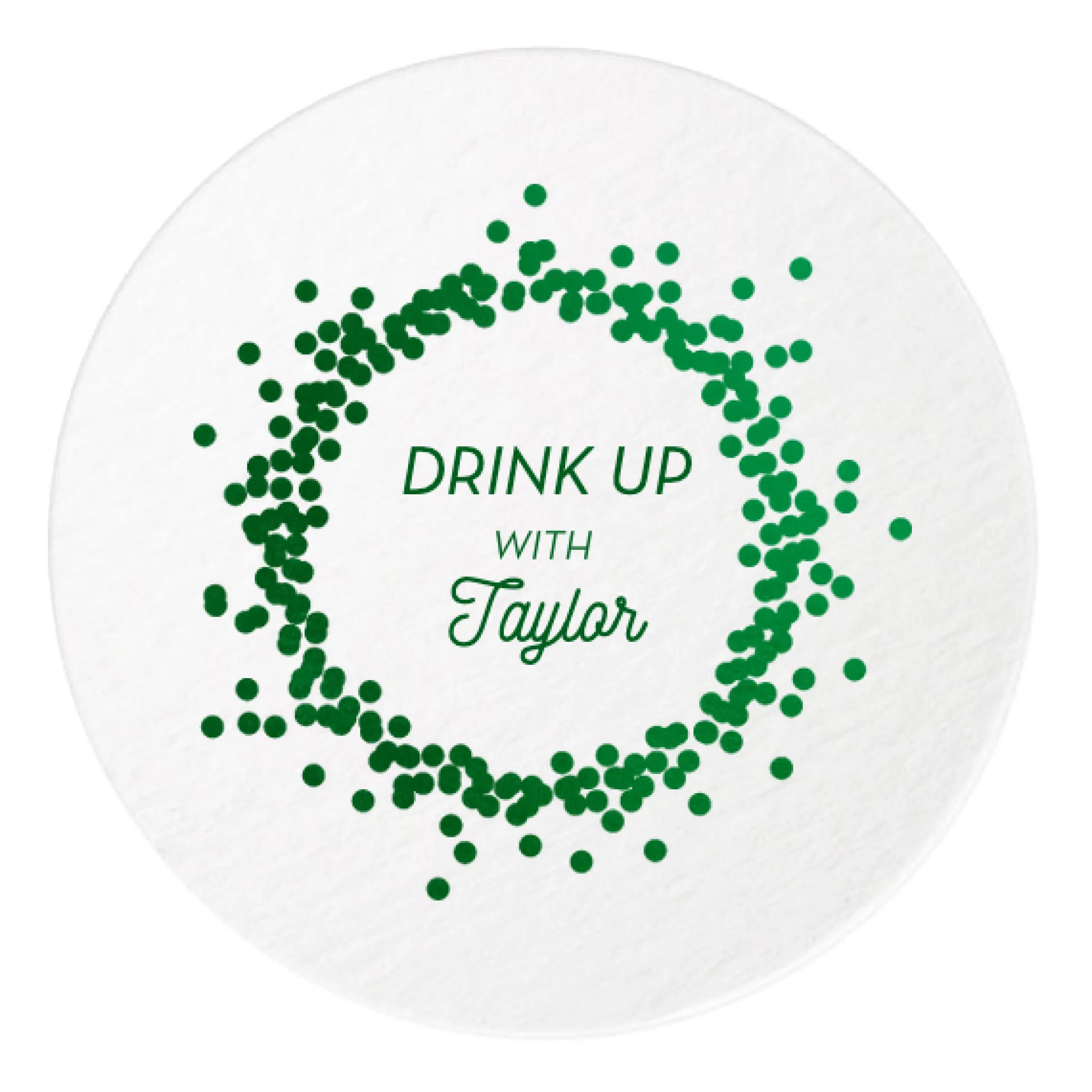 Confetti Frame Coasters, Green Foil