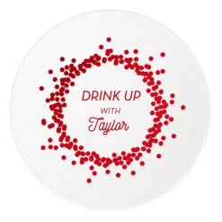 Confetti Frame Coasters, Red Foil