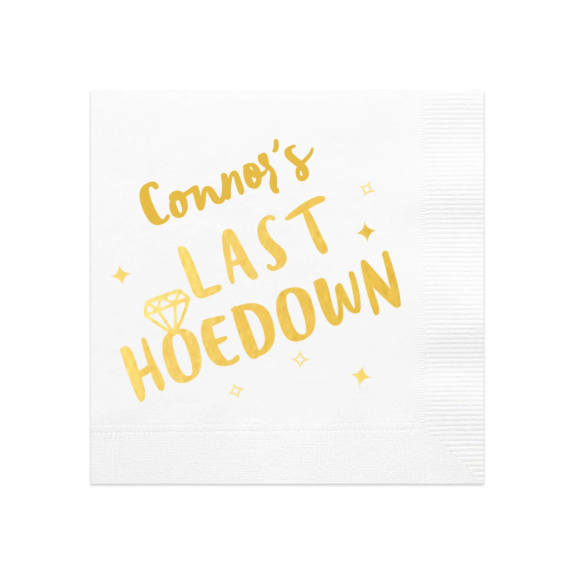 Cowgirl Bachelorette Personalized Napkin, Gold Foil