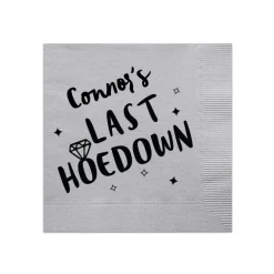 Cowgirl Bachelorette Personalized Napkin, Black Foil