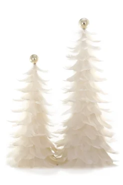 Cream Feathered Tree, Set of 2