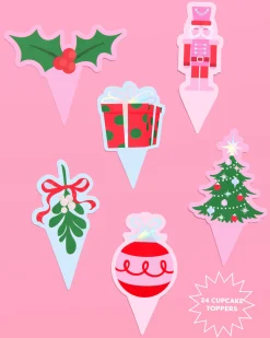 Deck the Cupcakes Set - 24 sets of liners + toppers