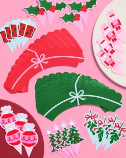 Deck the Cupcakes Set - 24 sets of liners + toppers