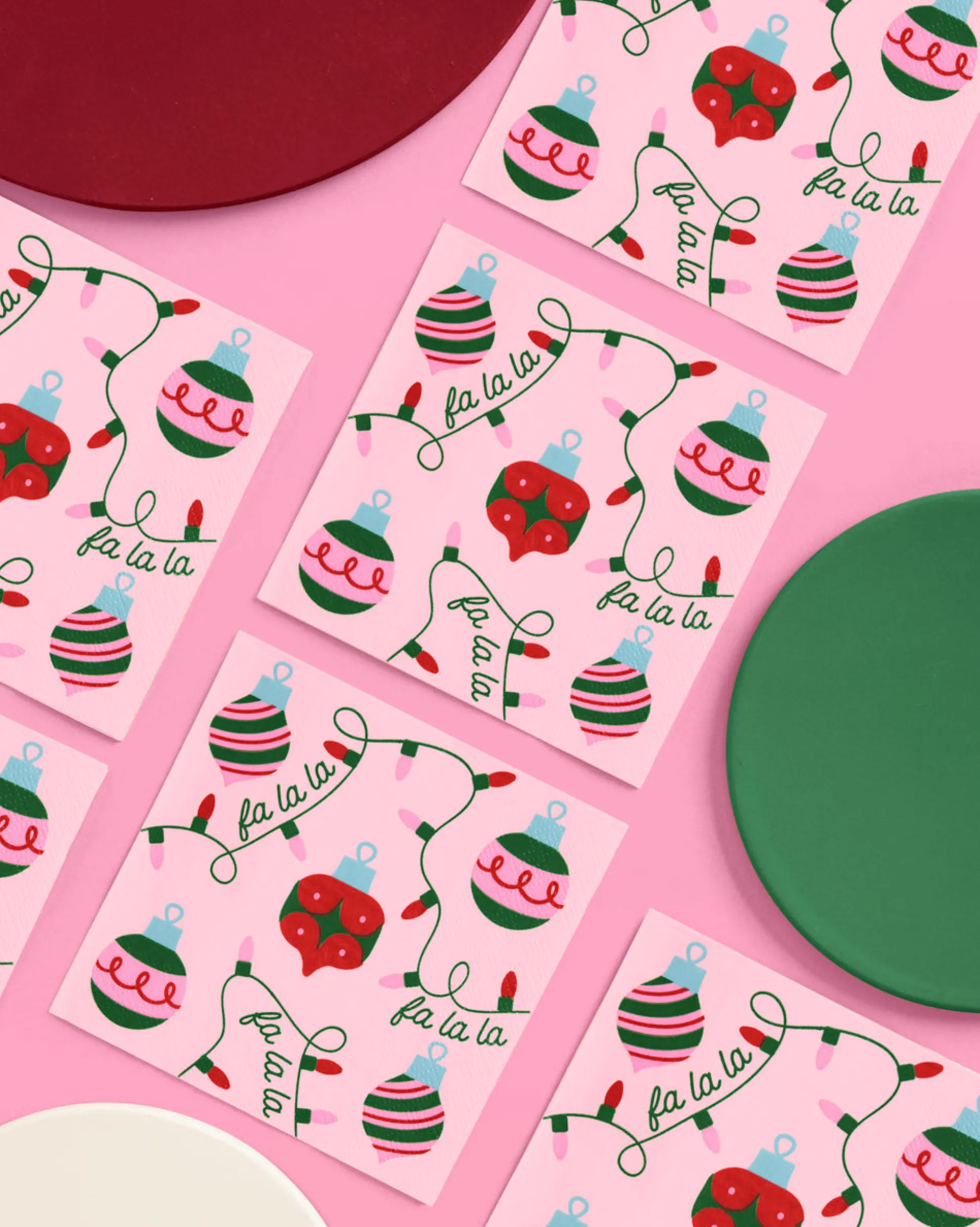 Deck the Halls Napkins - 25 square napkins