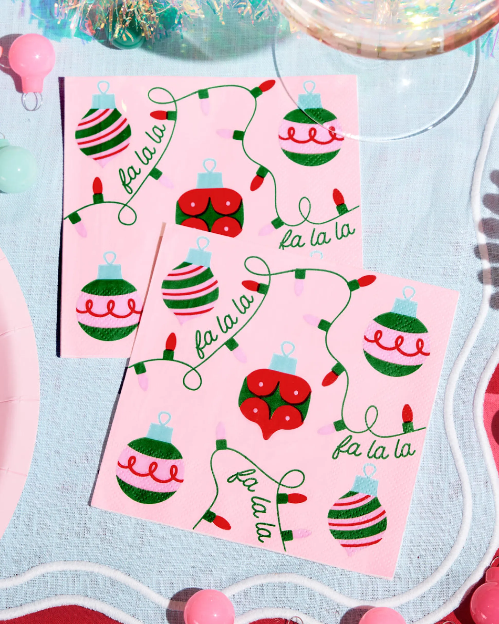 Deck the Halls Napkins - 25 square napkins