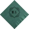 Deco Diamond Personalized Cocktail Napkin, Black Foil