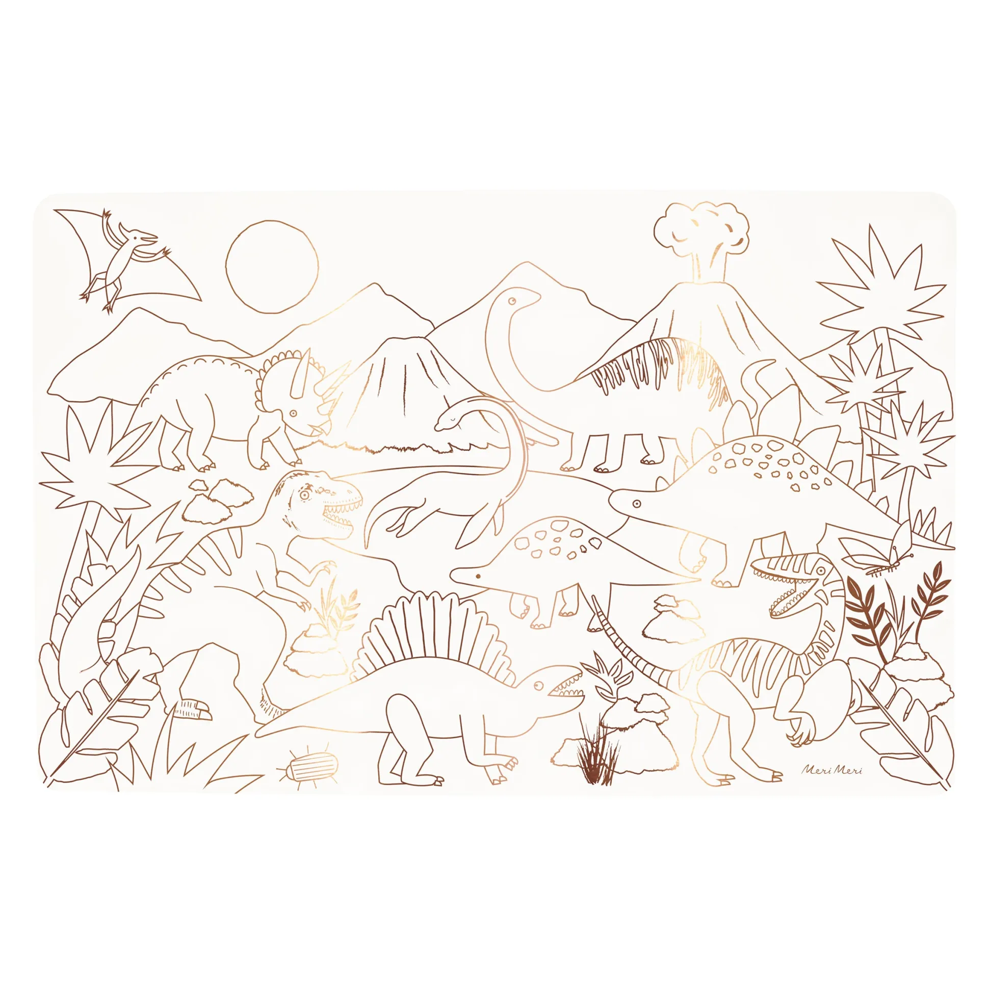 Dinosaurs Coloring Placemats, Pack of 8