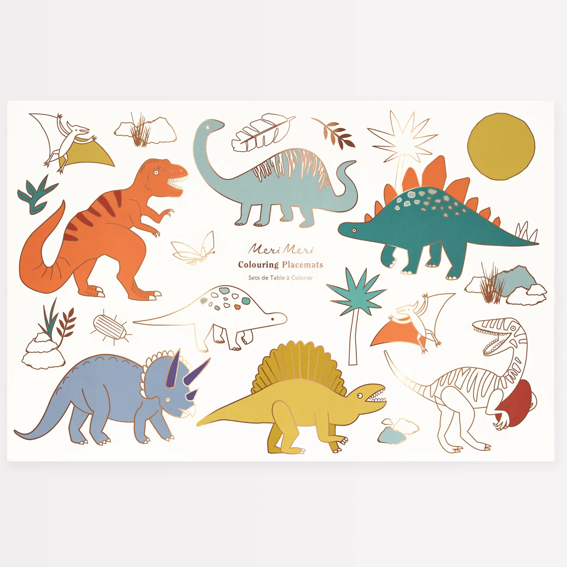 Dinosaurs Coloring Placemats, Pack of 8