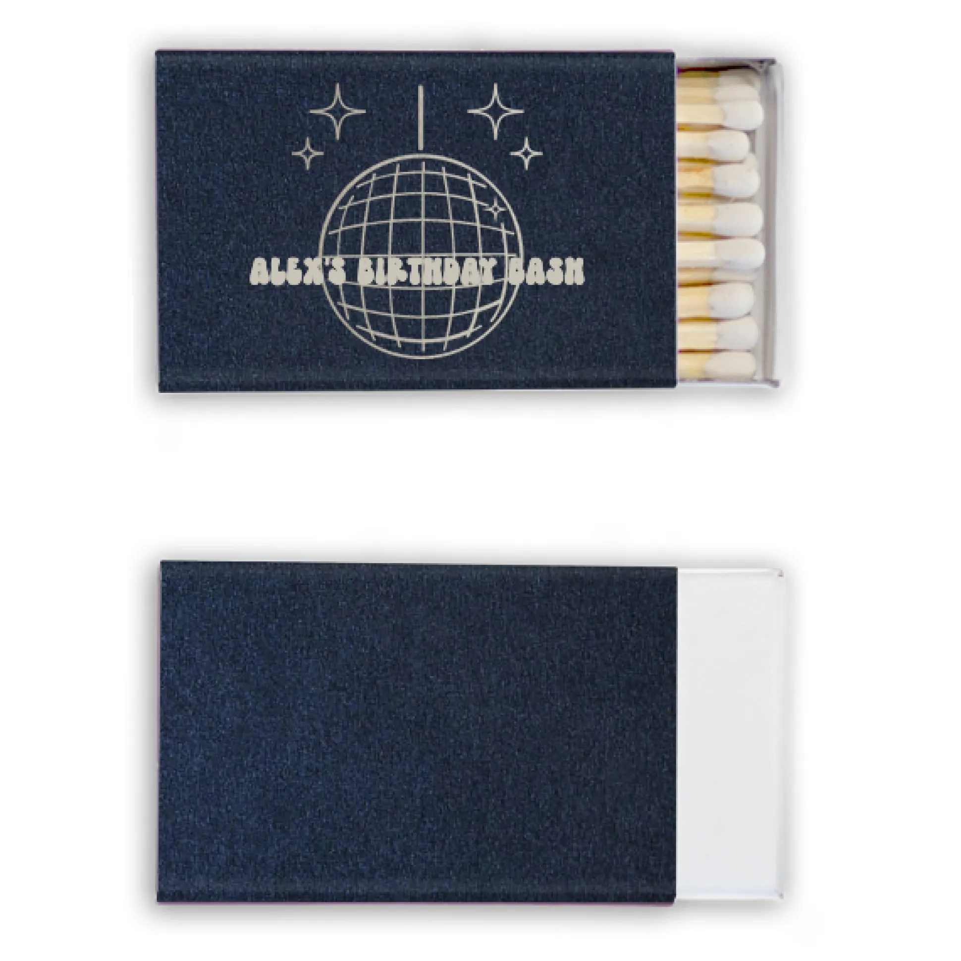 Disco Ball Custom Matches, Silver Foil
