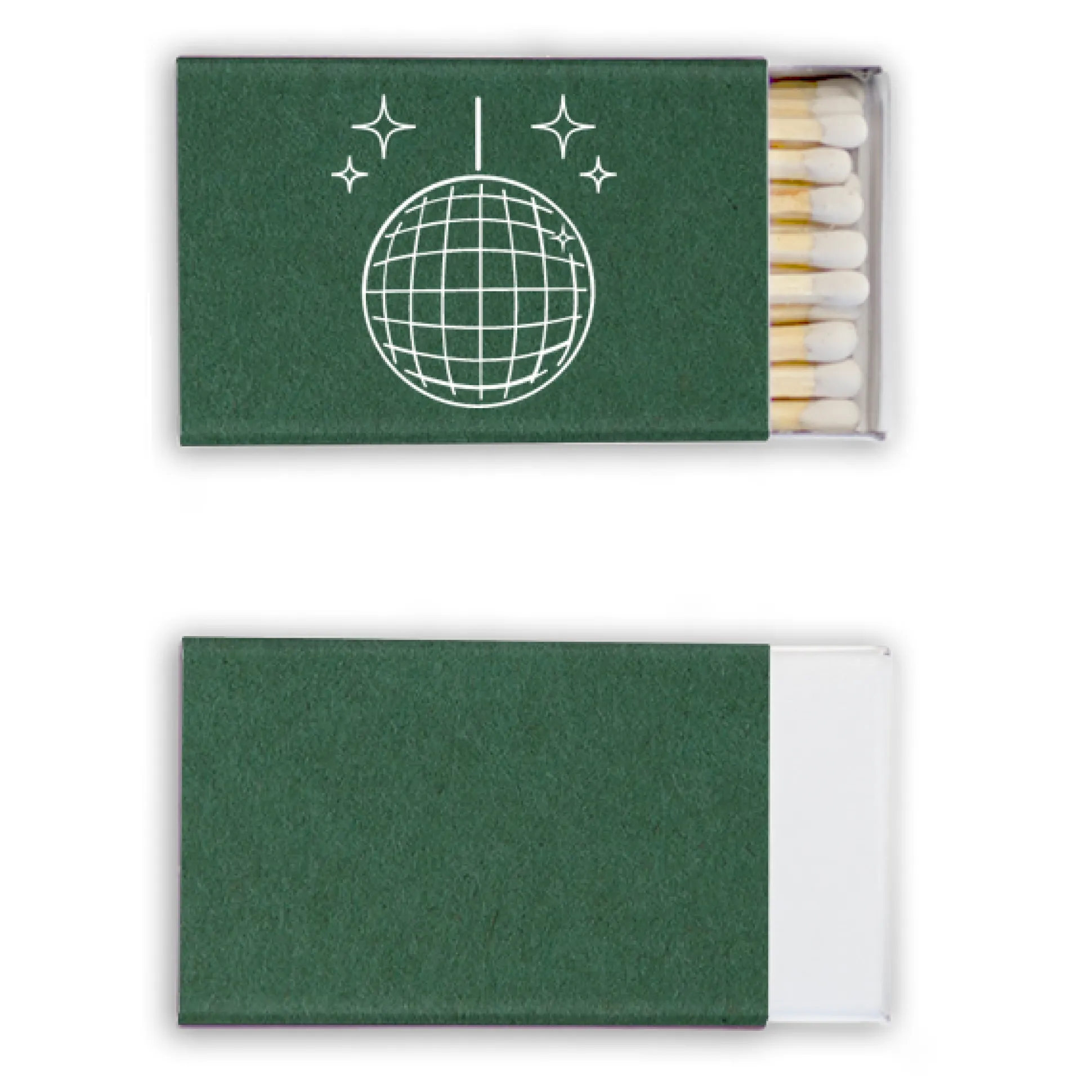 Disco Ball Custom Matches, White Foil