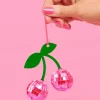Disco Cherries Ornament - pink disco ornament