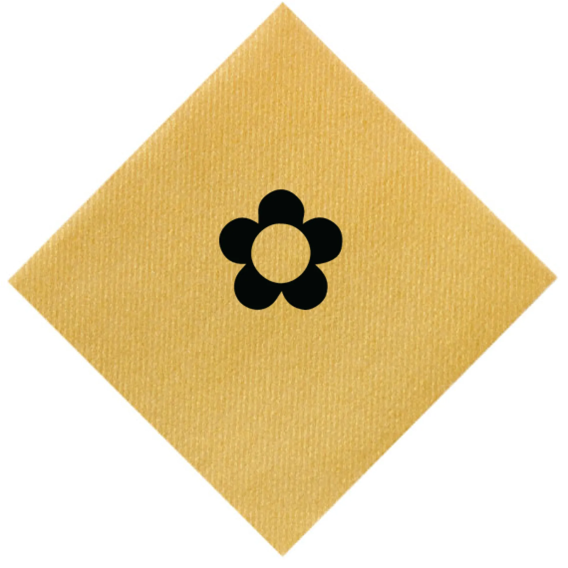 Disco Floral Initial Napkin, Black Foil