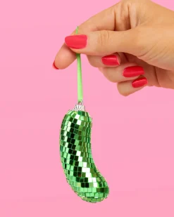 Disco Pickle Ornament - green disco ornament