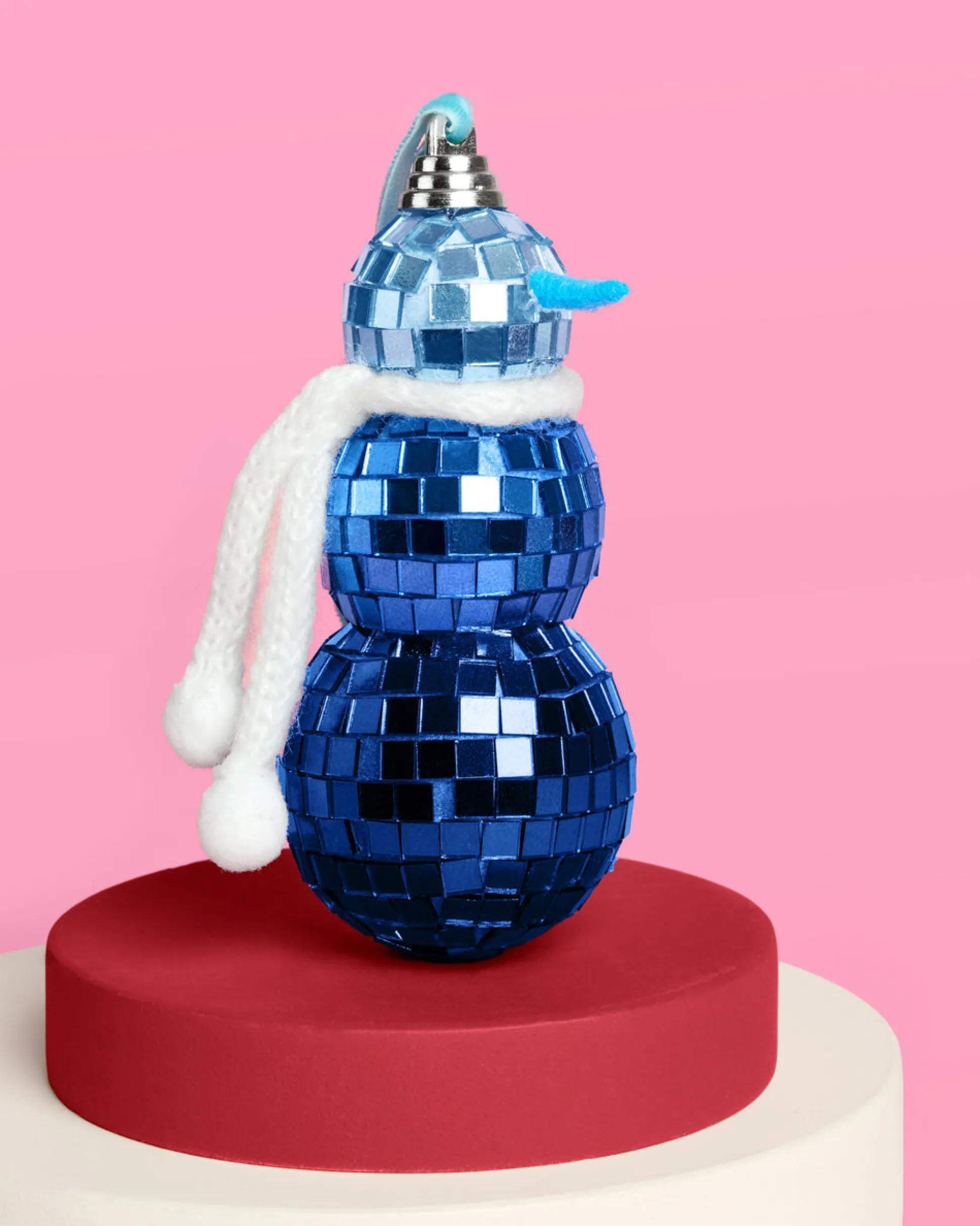 Disco Snowman Ornament - blue disco ornament