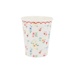 Ditsy Posy Scalloped Cups, Pack of 8