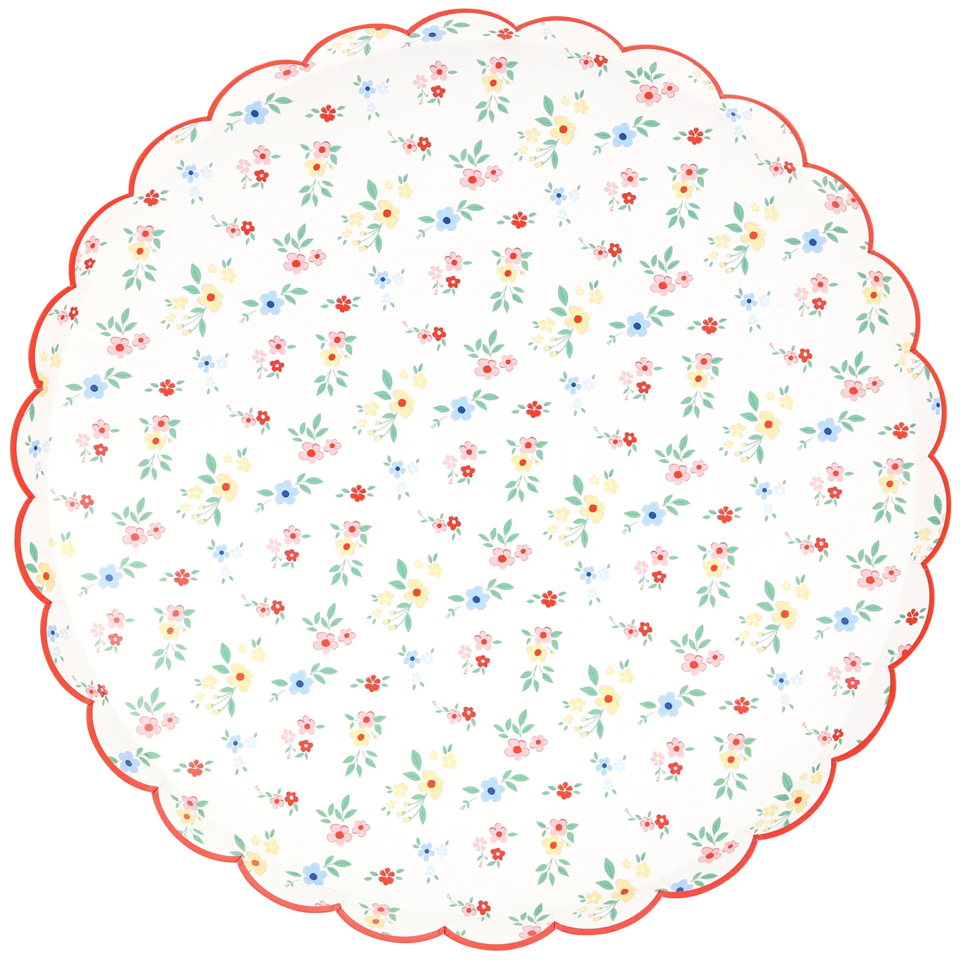 Ditsy Posy Scalloped Dinner Plates, Pack of 8