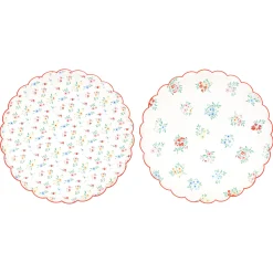 Ditsy Posy Scalloped Dinner Plates, Pack of 8