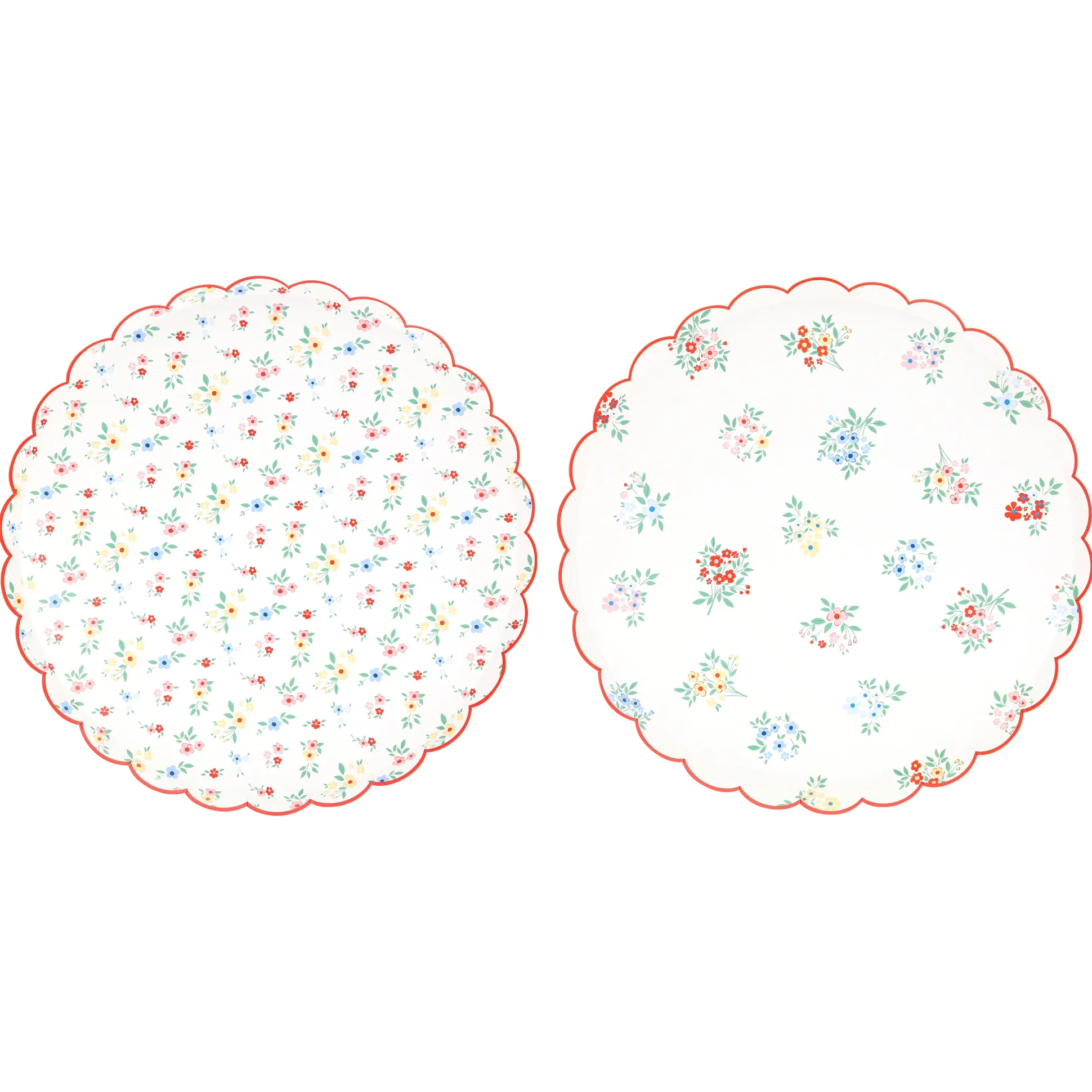 Ditsy Posy Scalloped Dinner Plates, Pack of 8