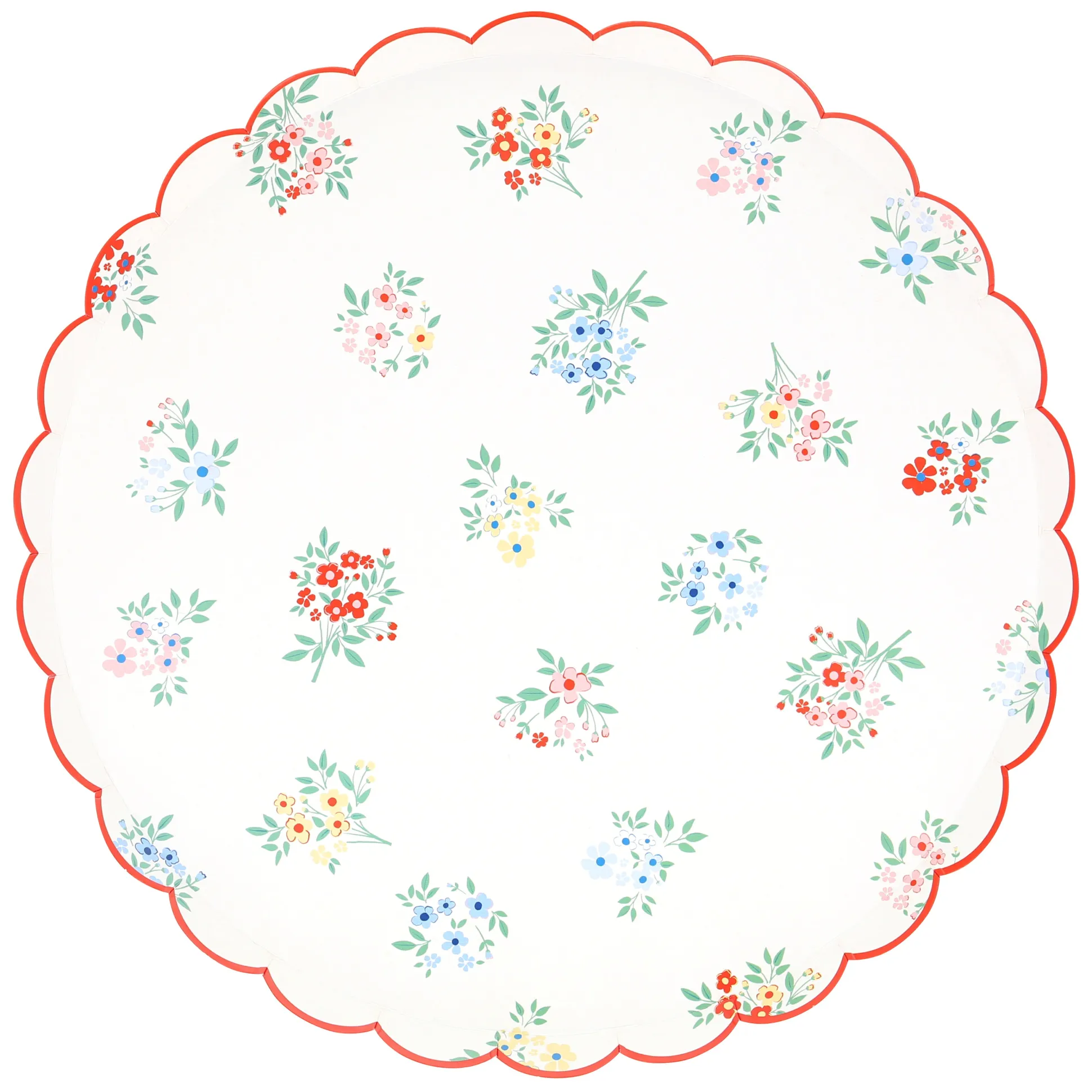 Ditsy Posy Scalloped Dinner Plates, Pack of 8
