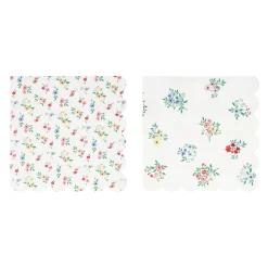 Ditsy Posy Scalloped Large Napkins, Pack of 16