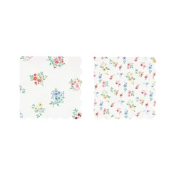 Ditsy Posy Scalloped Small Napkins, Pack of 16