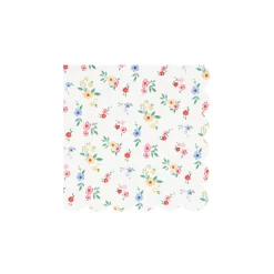Ditsy Posy Scalloped Small Napkins, Pack of 16