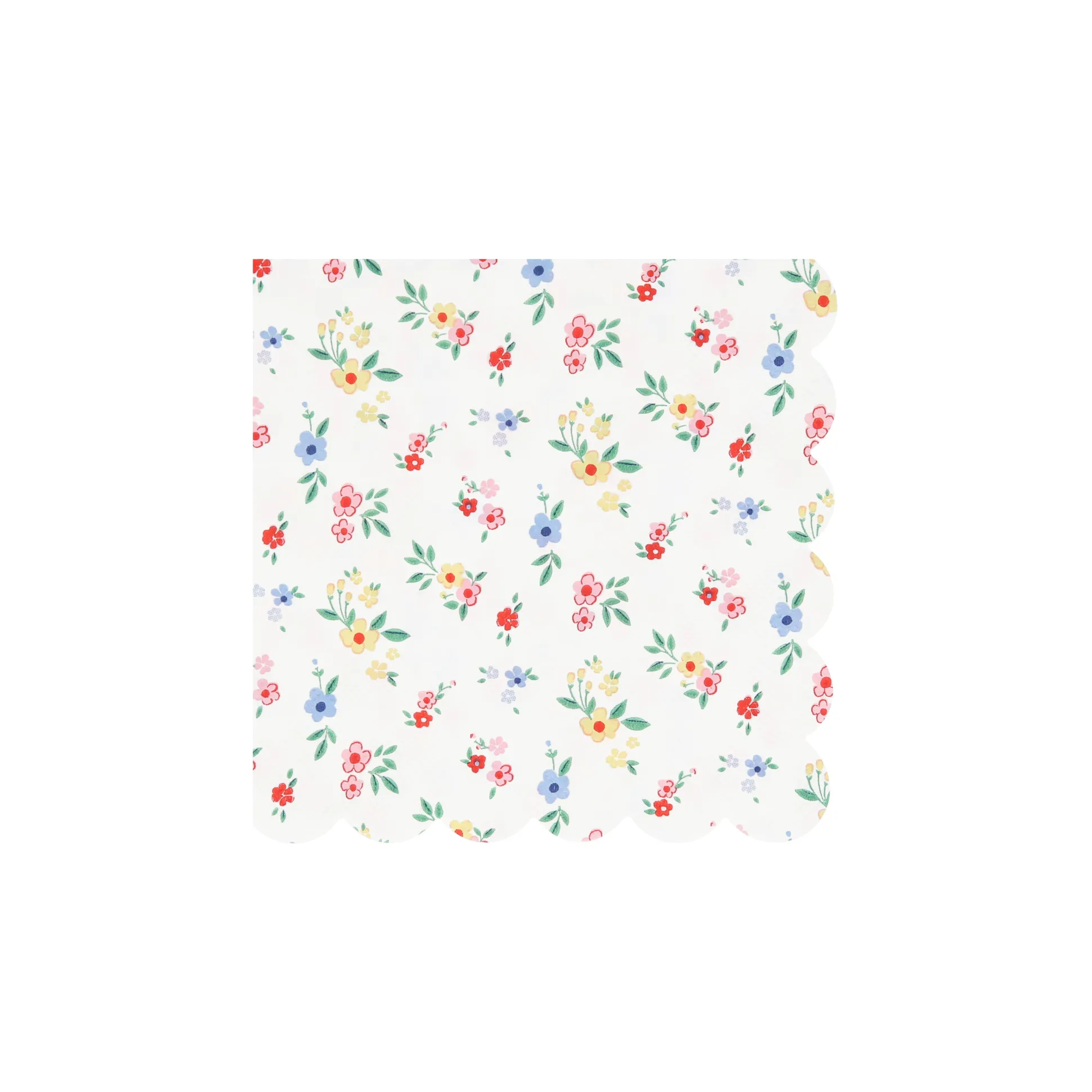 Ditsy Posy Scalloped Small Napkins, Pack of 16