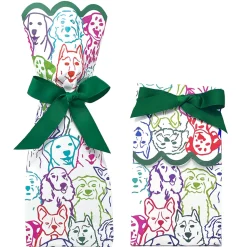 Dog Print Wine & Gift Bags, Set of 6