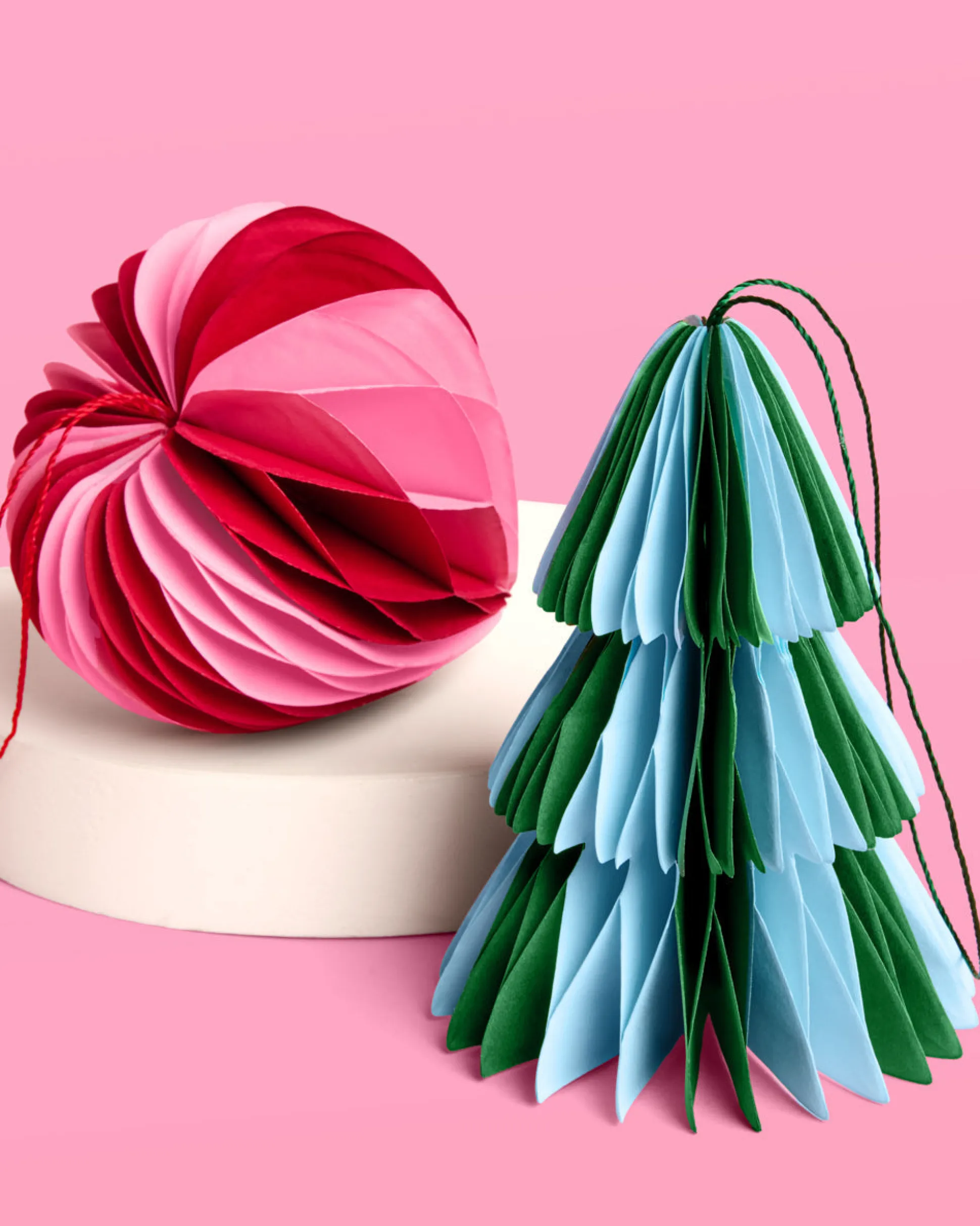 3D Paper Ornament Set - honeycomb ornament set