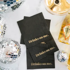 Drinks On Me Witty Cocktail Napkins, Pack of 20
