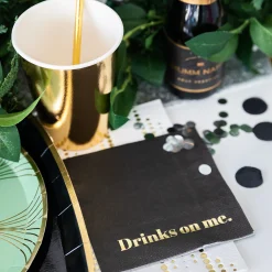 Drinks On Me Witty Cocktail Napkins, Pack of 20