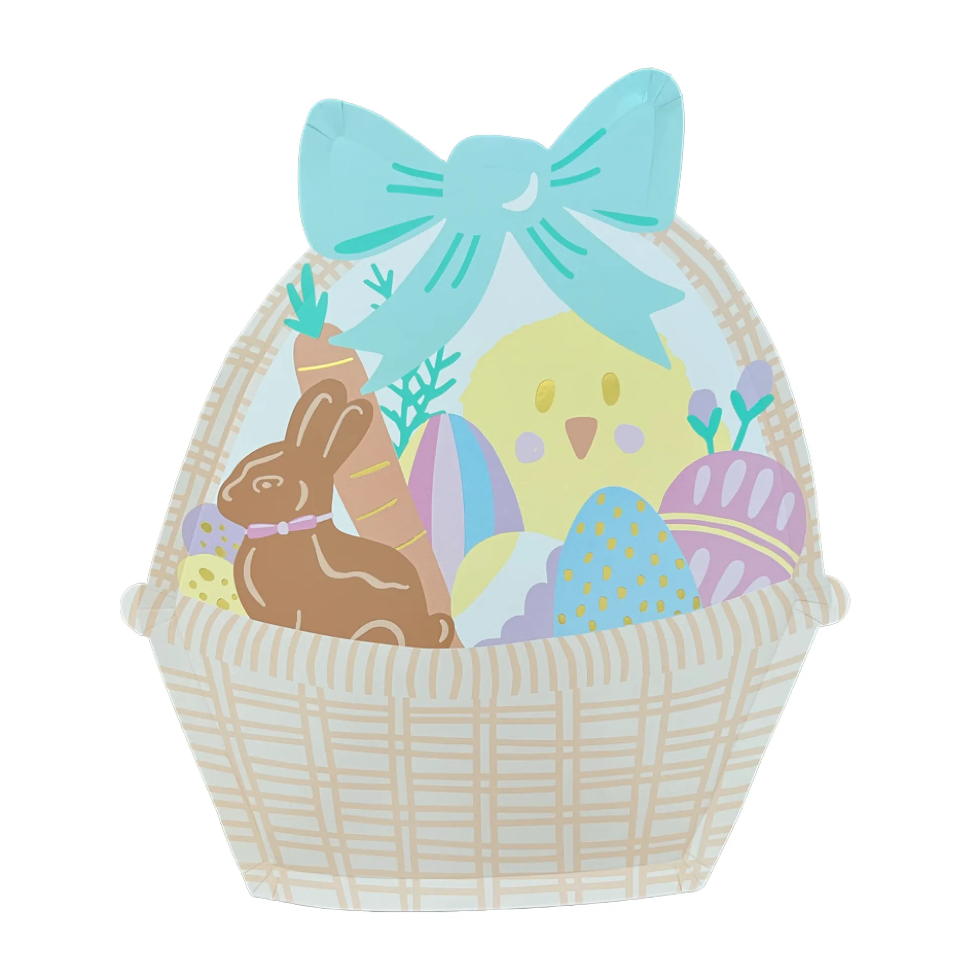 Easter Fun Large Basket Plates, Pack of 8