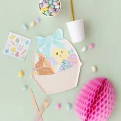 Easter Fun Large Basket Plates, Pack of 8