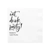 Eat, Drink, Party Cocktail Napkin, Black Foil