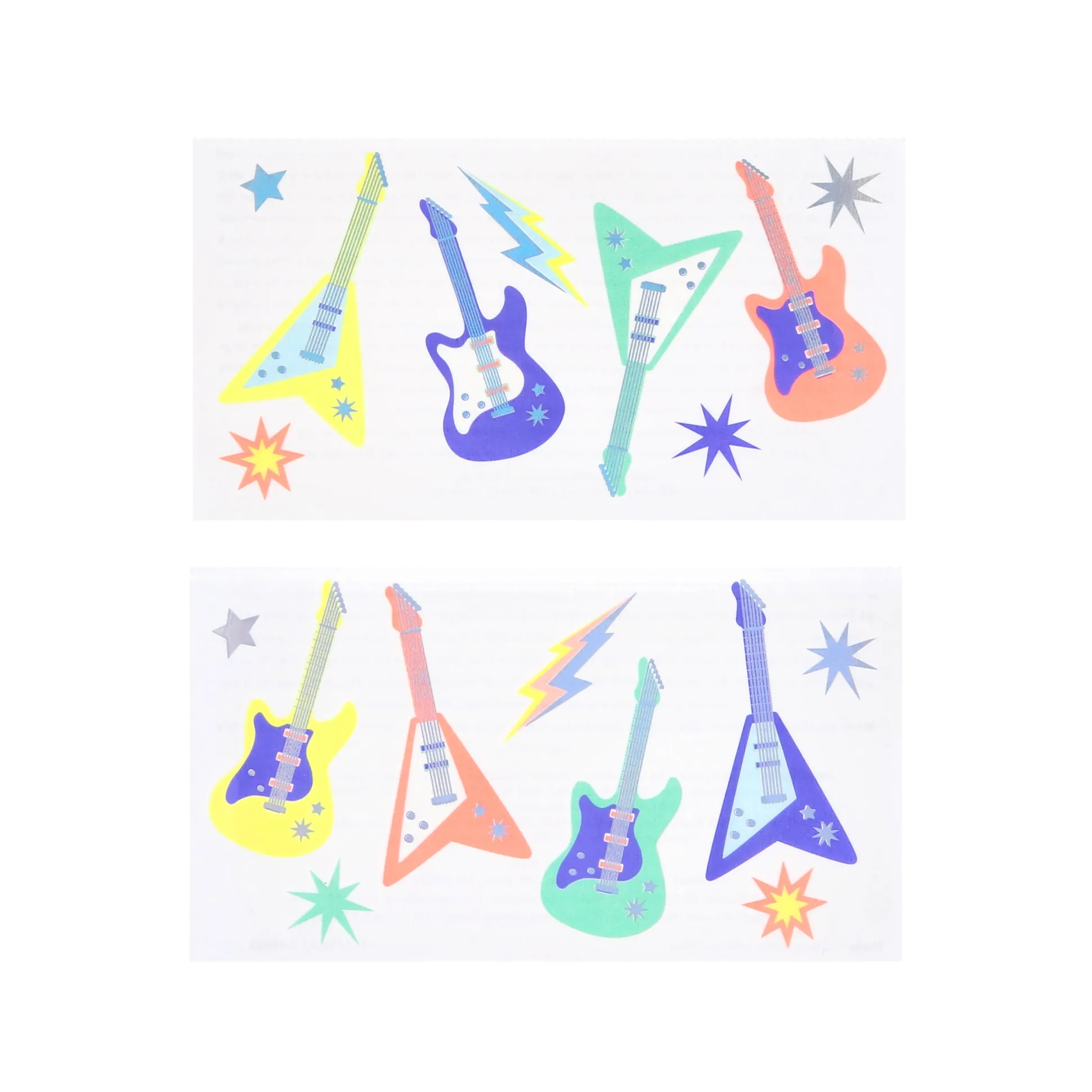 Electric Guitar Temporary Tattoos