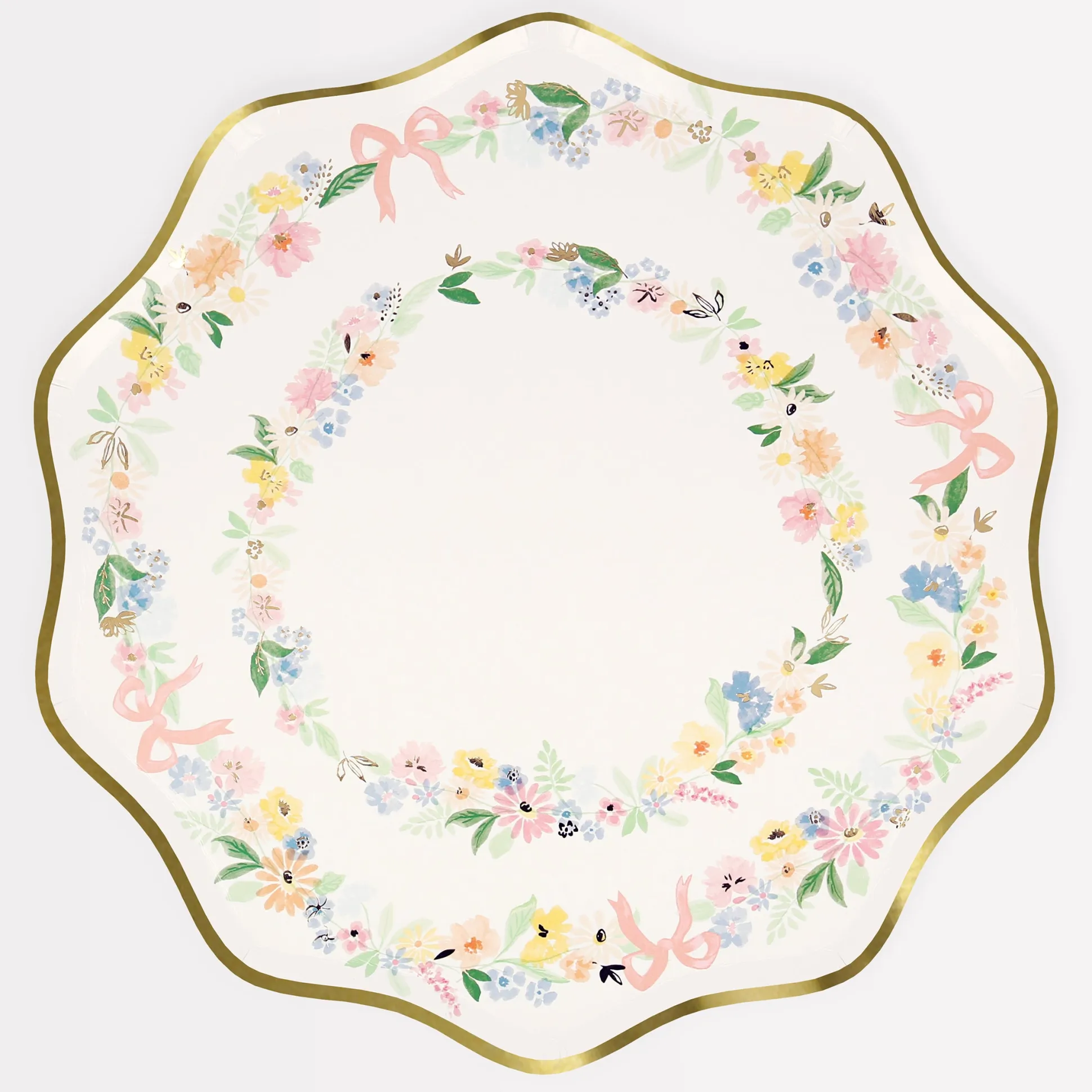 Elegant Floral Dinner Plates, Pack of 8