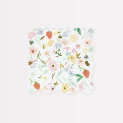 Elegant Floral Small Napkins, Pack of 16