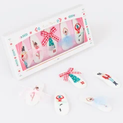 Embroidered Nutcracker Hair Clips