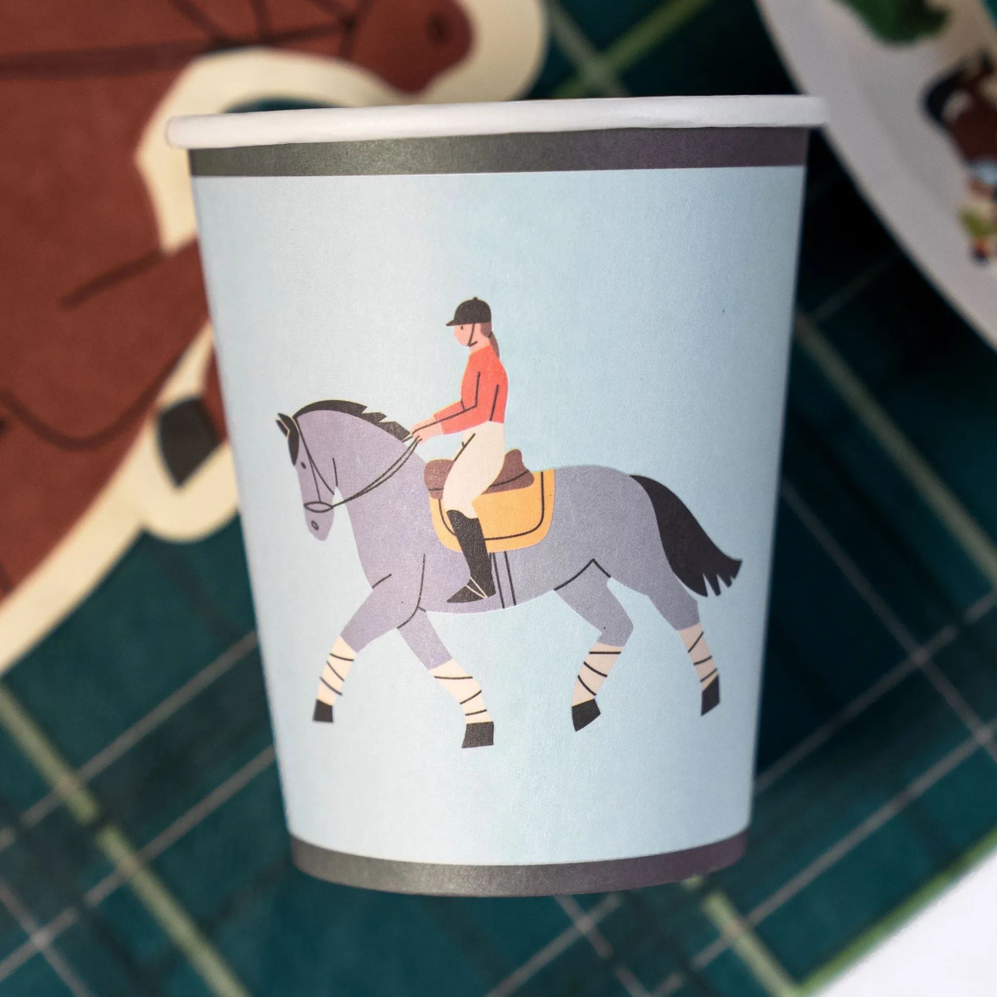 Equestrian Horse Riding Paper Cups, Set of 12
