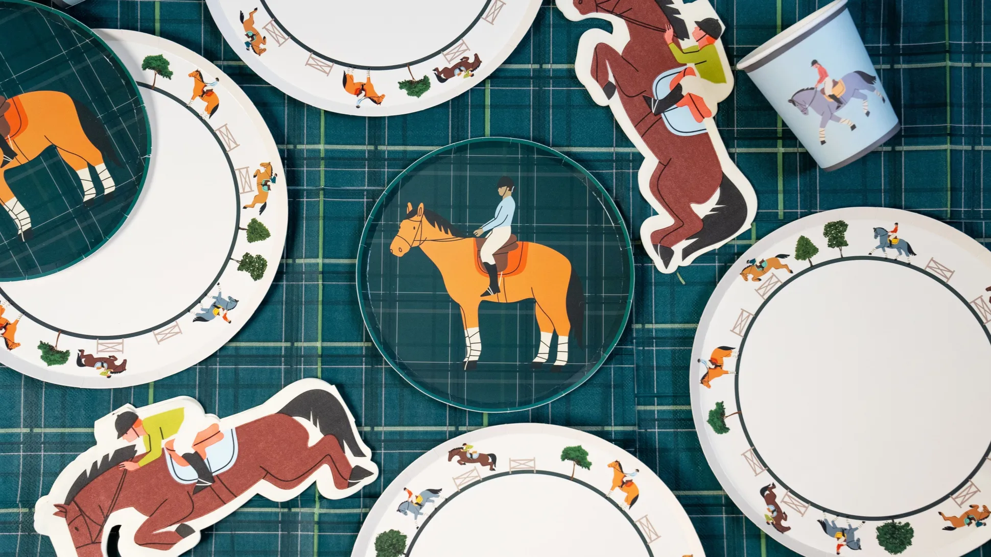 Equestrian Horse Riding Paper Cups, Set of 12