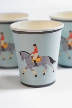 Equestrian Horse Riding Paper Cups, Set of 12