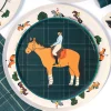 Equestrian Horse Riding Paper Dinner Plates, Set of 12