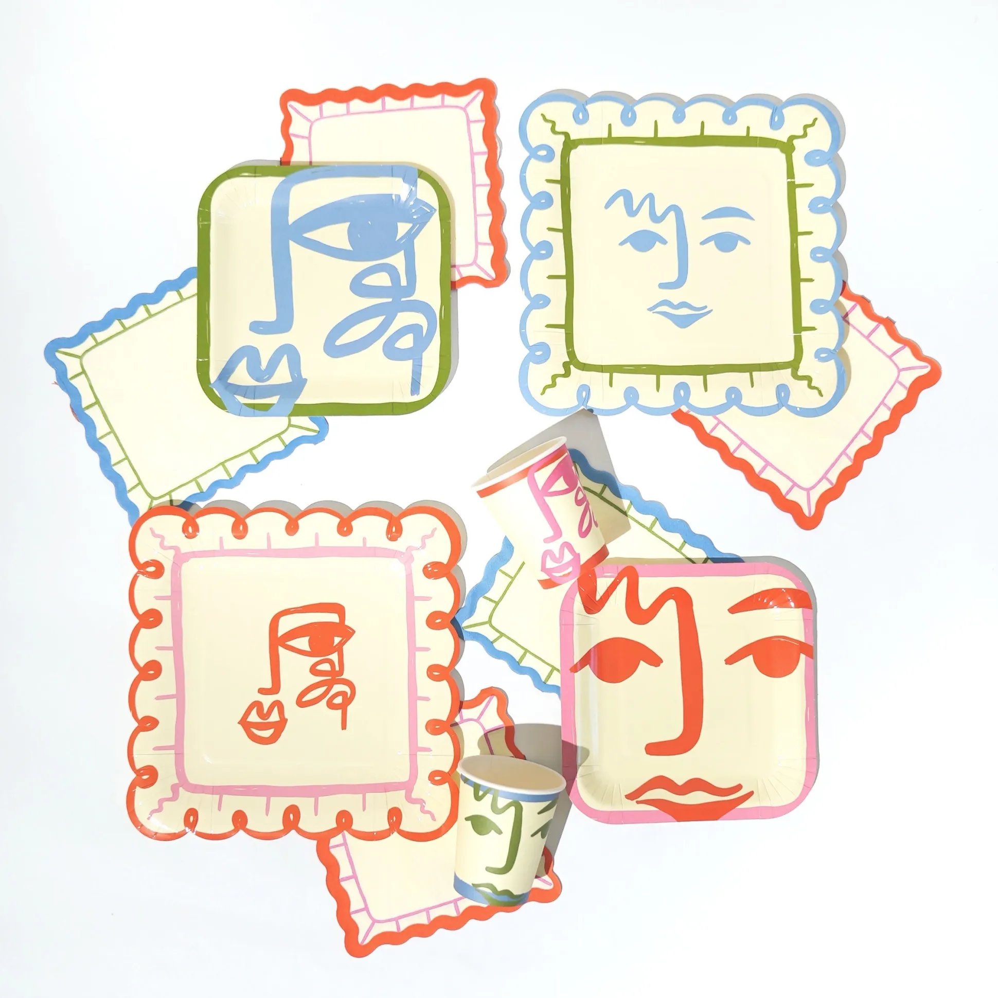 Face Party Cups, Pack of 12