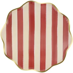 Fall Stripe Dinner Plates, Pack of 8