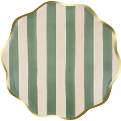 Fall Stripe Dinner Plates, Pack of 8