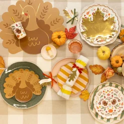 Fall Stripe Side Plates, Pack of 8