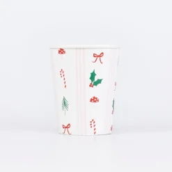 Festive Icons Stripes Cups, Pack of 8