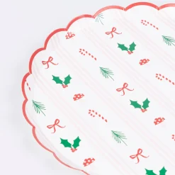Festive Icon Stripes Side Plates, Pack of 8